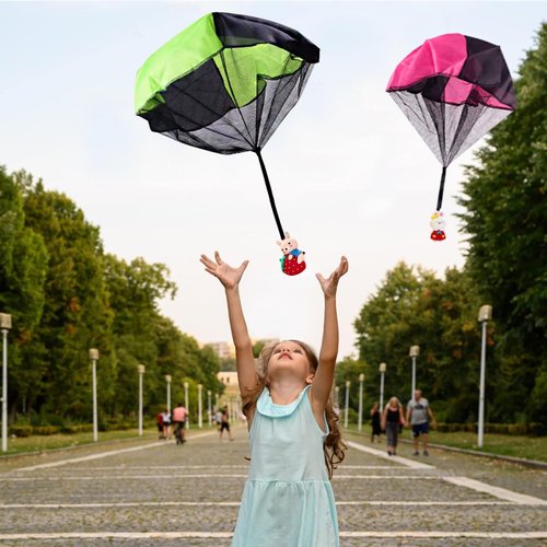 pynogeez 6 Pack Easter Eggs with Easter Parachute Toys Throwing Toy for Kids Boys Girls Easter Basket Stuffers Fillers Gifts Party Favors