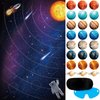 Hxezoc Solar System Party Games, Pin The Planets on The Rail With 32 Pcs Planet Stickers, Outer Space Scientific Cognition Party Games Poster for Kids Outer Birthday Party Carnival Party Supplies