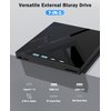 Wbacon 7 in 1 External Blu Ray Drive, External Blueray/DVD Drive for PC with SD/TF Port Blu Ray Burner, Support 100G Disc R/W for PC External Blu Ray Drive for Windows Linux MacOS Laptop Desktop