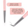 Lash Tweezers For Eyelash Extensions Fiber Tip Lash Tweezers Professional Fan Making Lash Extension Tweezers Volume Lash Tweezers Stainless Steel(Pink 90 Degree Tweezers,1Pc)