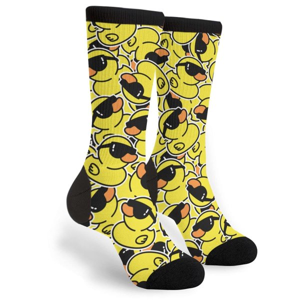 Yilad Funny Duck Novelty Crew Socks Dress Socks Casual Mid Calf Socks For Women Men