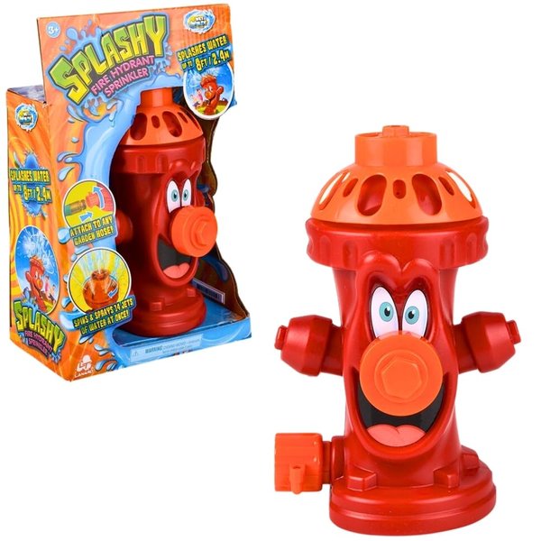 Rhode Island Novelty Kids Sprinkler Fire Hydrant, Attach Water Sprinkler for Kids to Garden Hose for Backyard Fun, Splash All Summer Long, Sprays Up to 8 Ft.(Red)