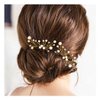 Yokawe Bridal Wedding Hair Pins Gold Pearl Bride Hairpin Crystal Hair Accessories for Women and Girls(2 PCS)