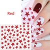 WOKOTO 10 Sheets Blue Red Stars Nail Art Stickers for Gel Nails 4th of July 3D Self-Adhesive Independence Day Nail Decals Stars Designs Nail Stickers for Acrylic Nails Art Design Stickers for Women