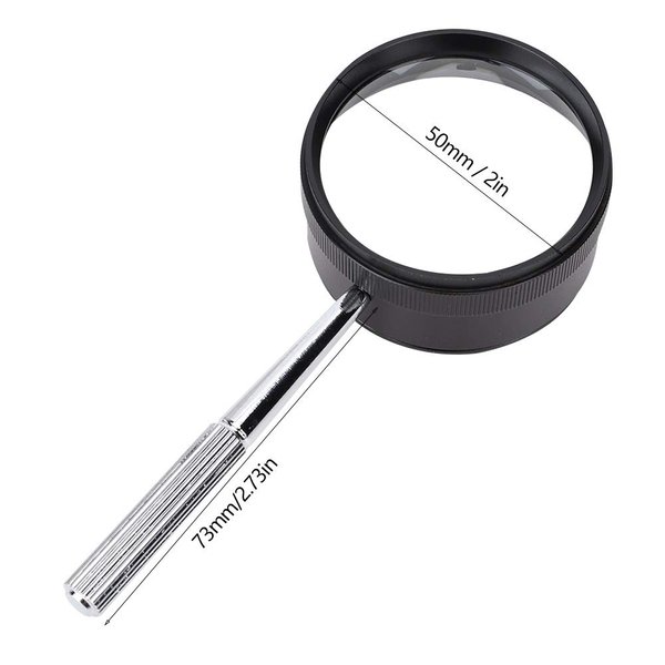 Identification Magnifying Glass, 10X x 50mm Metal Magnifying Glass for Identifying Jewelry Stamps