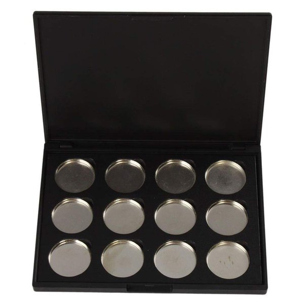 Vodisa Empty Magnetic Eyeshadow Palette, Make Up Container Pallet for Empty Magnetic Cosmetics Makeup Eyeshadow Eye Shadow Aluminum Palette Pans Case,Black