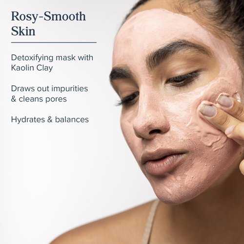 HERITAGE STORE Rosewater Clay Mask Clarifying Treatment - Dry Combination Skin - Purifying Face Mask Deep Cleanses, Detoxifies & Balances w/ Kaolin Clay, Organic Aloe Vera, Hypoallergenic, Vegan, 2oz