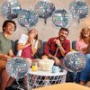 durony 12 Pieces 18 inches Disco Ball Balloons 4D Aluminum Foil Balloons Silver Party Decorations Mylar Foil Balloons for Disco Themed Party Decorations Supplies