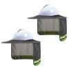 LIZMOF Hard Hat Sun Shade, High Visibility Sun Visor Neck Shade with Reflective Strip, Hard Hat Accessories, Full Brim, Man& Woman (Hard Hat Not Included), Grey, 2 Pack