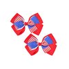 Blue Red White Hair Bows Clips 4th of July Star Hair Clips American flag Hair Hairpin Barrette.(DL10) (Red)