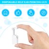 Mudder 8 Pieces Self Disposable Ear Piercing Kit Safety Portable Nose Mouse Piercing Tools with Crystal Ear Studs (White)