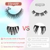ESHARP Fake Eyelashes Natural Volume Mink Lashes 11mm Fluffy Wispy Strip Lashes 100% Handmade Soft Comfortable 5 Pairs Lashes Pack