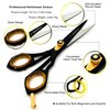 Saaqaans Professional Barber Shears Kit Tools - Hair Cutting Scissors Set for Hairdresser/Hair Salon + Thinning/Texture Hairdressing Haircut Shear for Beautician + Straight Razor + 10 Blades with Case