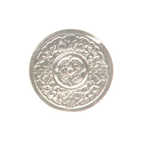 Pack Of 500, 1-1/2" Diameter Small Solid Silver Medallion Embossed Round Foil Seals Made In USA for weddings, Christmas & Valentine's Day gifts & cards