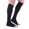 Doc Miller Open Toe Compression Socks, 20-30 mmHg, Toeless, Support Circulation, Shin Splints, Calf Recovery, Post Op, Knee High, Medical Grade, Black Socks, Small Size for Men & Women, Pair