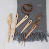 AUEAR, 5 Pack Wood Weaving Crochet Needle Wooden Hand Loom Stick Tapestry Sewing Making DIY Crafts Tools
