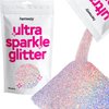 Hemway Premium Ultra Sparkle Glitter Multi-Purpose Metallic Flake for Nail Art, Cosmetic Graded, Makeup, Festival and Hair 100g / 3.5oz - Microfine (1/256 0.004 0.1mm) - Silver Holographic