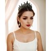Tiaras for Women, Crystal Crowns for Women, Gothic Crown Halloween Tiara Crown, Queen Crown, Black Wedding Tiara, Gothic Halloween Costumes for Women Prom Halloween Accessories（2 PCS）