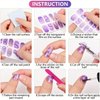 6 Sheets 4th of July Full Wrap Nail Stickers Self-Adhesive Patriotic Nail Polish Stickers Independence Day Nail Wraps Glitter USA Flag Star Design Gel Nail Strips Stickers for Women DIY Nail Decor