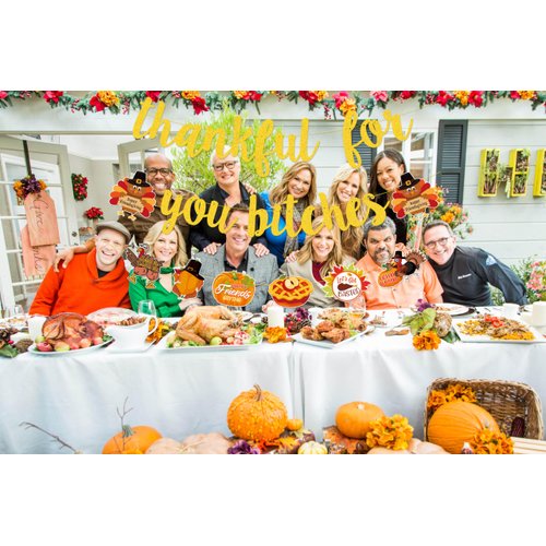 TF Thankful for You Banner, Gold Glitter Thanksgiving Banner for Mantel Fire Place, Friendsgiving Decorations, Thankful Banner, Indoor Home Fall Thanksgiving Party Decorations (Pre-Assembled)