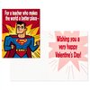 Hallmark Justice League Valentines Day Cards and Mailbox for Kids School Classroom Exchange (1 Box, 32 Valentine Cards, 35 Stickers, 1 Teacher Card)