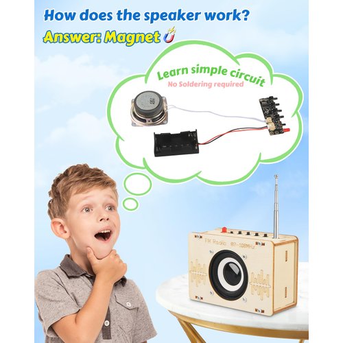 Science Kits for Kids Age 8-12 12-14, STEM Kits for Kids Age 8-10, Toys for Ages 8-13, Build Your Own FM Radio Kit, Electronic Snap Circuits DIY Crafts Projects, Gifts for Teen Boys Girls 9 11 15 16+