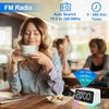 JALL Digital Alarm Clock with FM Radio for Bedroom, 8 Colors Night Light with Charging Port, Sleep Sound Machines with Timer, Dual Alarm (White with White Font)