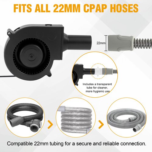 CPAP Hose Dryer with Adjustable Speed – CPAP Tube Dryer & Cleaner Blower Fan, Compatible with Standard 22mm Hoses, Easy-Use CPAP/BIPAP Cleaning & Maintenance Accessory