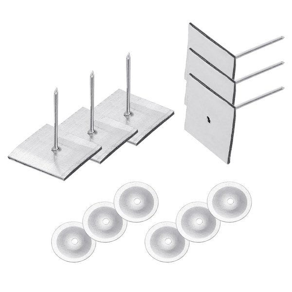 PATIKIL 30mm Self Stick Insulation Pins, 100Sets 0.95in Washers Aluminum Insulation Hangers Cap Round Washers for Foam Board Wall Floor Ceiling