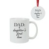 Dad: A Daughter's First Love Coffee Mug with Christmas Ornament + Gift Box - Great Gift for Father's Day Birthday or Christmas Gift for Dad Grandpa Papa Husband
