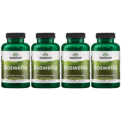 Swanson Boswellia - Herbal Supplement Promoting Joint Support - Ayurvedic Herb for Joint Flexibility & Mobility Support - Made with Boswellia Serrata Resin - (100 Capsules) 4 Pack