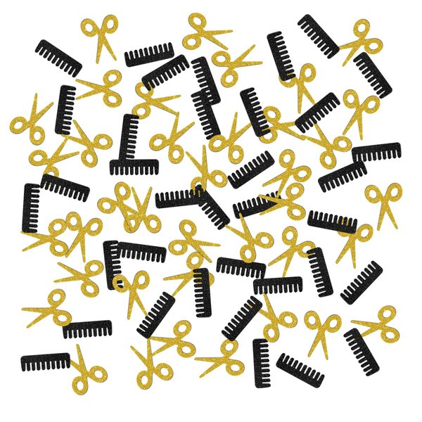 INNORU Barber Theme Birthday Confetti Glitter, Haircut Salon Table Confetti, Makeup Paper Scatter, Hairstylist Haircut Salon Birthday Party Table Decorations Confetti, 120pcs