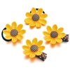 June Bloomy Girls Sunflower Hair Clips Flower Rubber Band Set Hawaii Plumeria Hairpin Hair Ties Ponytail Holders (8Pcs Sunflower)