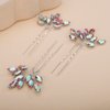 Teyglen 3pcs Bridal Crystal Hair Pins Rhinestones Hair Pieces Simple Crystal Wedding Hair Accessories Handmade Hair Pins for Women Bride Girls (Ab color)