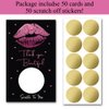 Haizct 50 Pack Thank You Blank Gift Certificate Scratch Off Cards for Small Business, Spa Beauty Makeup Hair Salon, Bridal Shower, Baby Shower, Country Wedding (Pink lip gloss), Gold,Pink-GK096