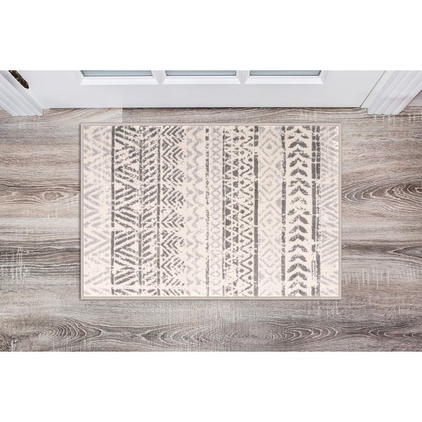 Rugshop Geometric Boho Perfect for high traffic areas of your Living Room,Bedroom,Home office,Kitchen Area Rug 2' x 3' Gray
