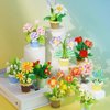 ALITTDRE Flowers Building Blocks Sets, Office Home Decor Bonsai, Micro Flower Toys Building Set, Gifts for Mothers, Valentines, Birthdays, Adult & Kid (Carnation)