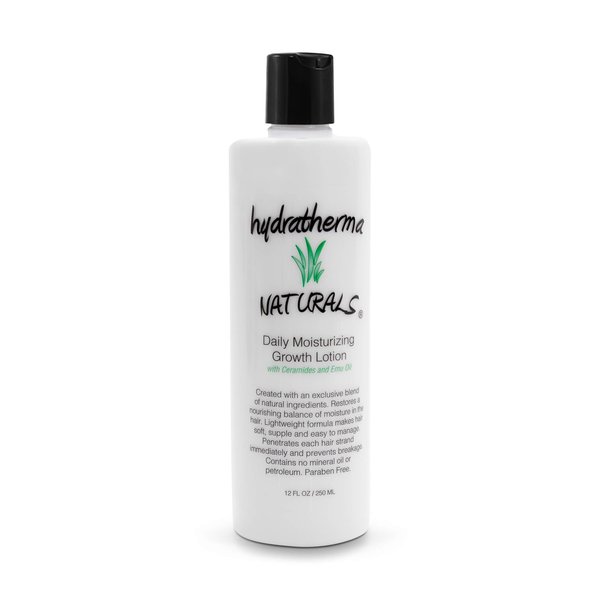 Hydratherma Naturals Daily Moisturizing Growth Lotion 12 oz. - For Thick, Curly, Coily, and Wavy Hair - Excellent for Chemically Treated or Natural Hair - Prevents Breakage and Shedding