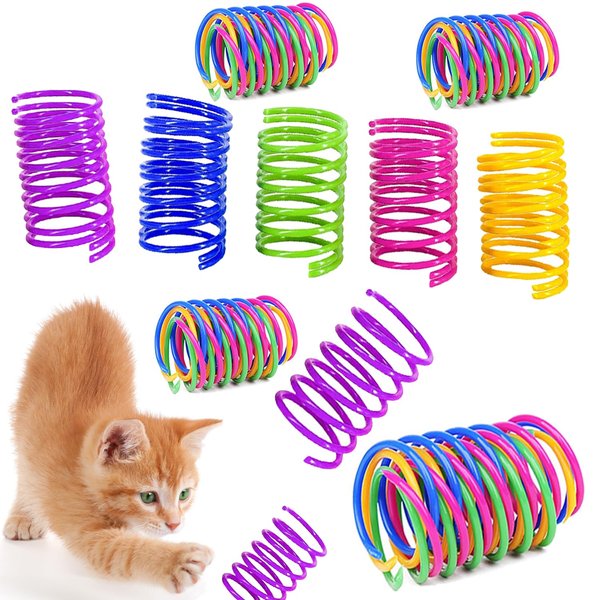 Cat Spring Toys, 30PCS Interactive Cat Toys Spiral Springs to Kill Time and Keep Fit Cats Creactive Toy for House Cats Swatting, Hunting Kitty Exercise Play Toys for Indoor Cats