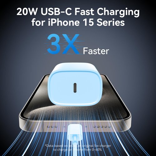 i Phone 16 Pro Max Charger Fast Charging,i Phone 16 Fast Charger Wall Charger Block with 8FT USB C Cable Cord for i Phone 16/16 Pro/16 Pro Max/16 Plus/i Phone 15 Pro/15 Pro Max/,iPad Pro/Air, Blue