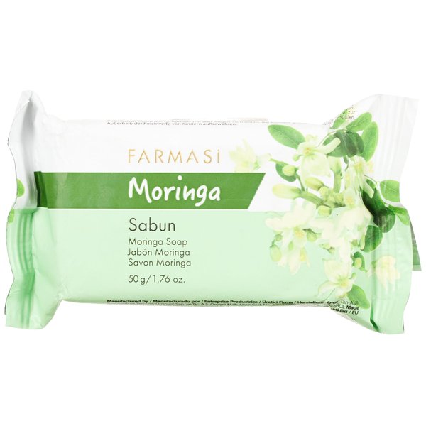FARMASi Soap, Face, Body, Hair & Hands Cleansing and Hydrating Soap Bar, for Man and Women, Keeps Skin Clean, Smooth, & Moisturized, 1.76 oz. / 50 gr (Moringa)