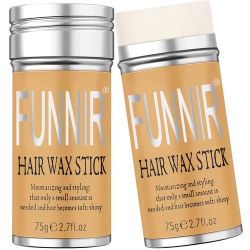 FUNNIR Hair Wax Stick-2 Pack- Wax Stick for Hair Slick Stick, Hair Wax Stick for Frizzy Hair Gel Stick Non-Greasy Styling Cream for Edge Control & Styling, Hair Care Products