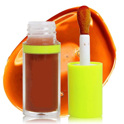 Lip Plumping Lip Gloss,Big Brush Head Lip Oil Hydrating Nourishing & Smooth Glossy Lip Glow Oil,Moisturizing Tinted Lip Gloss Lip Balm Shiny and Vegan Plumping Lip Tint Care(#07 Caramel Orange)