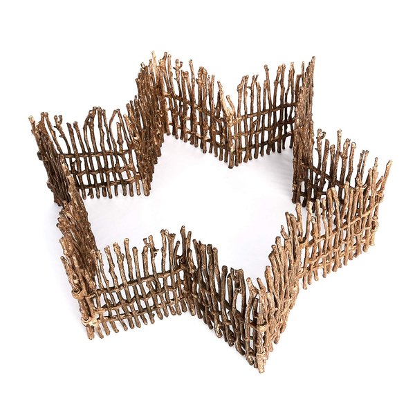 Volnau 12 Pcs Plastics Wooden Corral Fence Toys Horse Panel Accessories Playset Farm Figures Barn Animal Figurines for Toddlers Kids Preschool Educational Christmas Gift Decoration Set