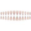 Foccna Press on Nails Almond Medium Pearl White Fake Nails French Glossy 3D False Nail Tips Artificial Nails Finger Manicure for Women&Girls -24 pcs