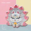 Nine Tailed Fox Animal Miniature Building Block Set, DIY Mini 3D Building Block Set, Gift for Children,Compatible with Lego (White Nine Tailed Fox)