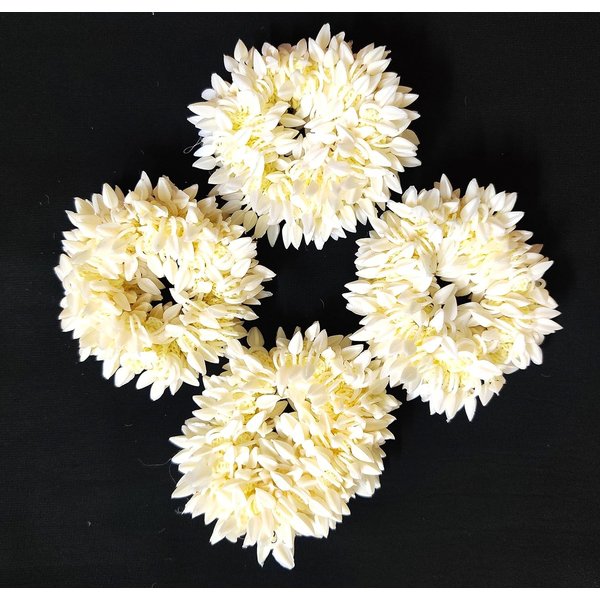 Generic Traditional Indian Hair and Hand accessories White Gajra with Artificial Handmade Veni tiara For Women Girls Party Wear bridal mehndi Hair Bun (Set of 12 Gajra Bands)