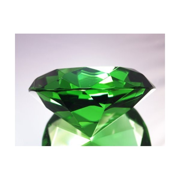 Emerald Crystal Diamond Jewel Paperweight 100mm