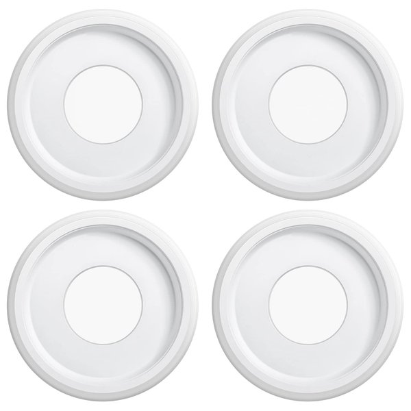 Lighting PU Ceiling Medallion for Light Fixtures 9-3/4-inch Ceiling Cover Home Lighting Ceiling Medallions Ring Ceiling Fan Medallion for Light Fixtures Ceiling Trim (2 Pieces)