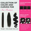 Lashey Tape in Hair Extensions Human Hair Body Wave 20 Inch Tape in Hair Extensions 100% Remy Hair Natural Black 50g/pack 20pcs Hair Extensions for Black Women